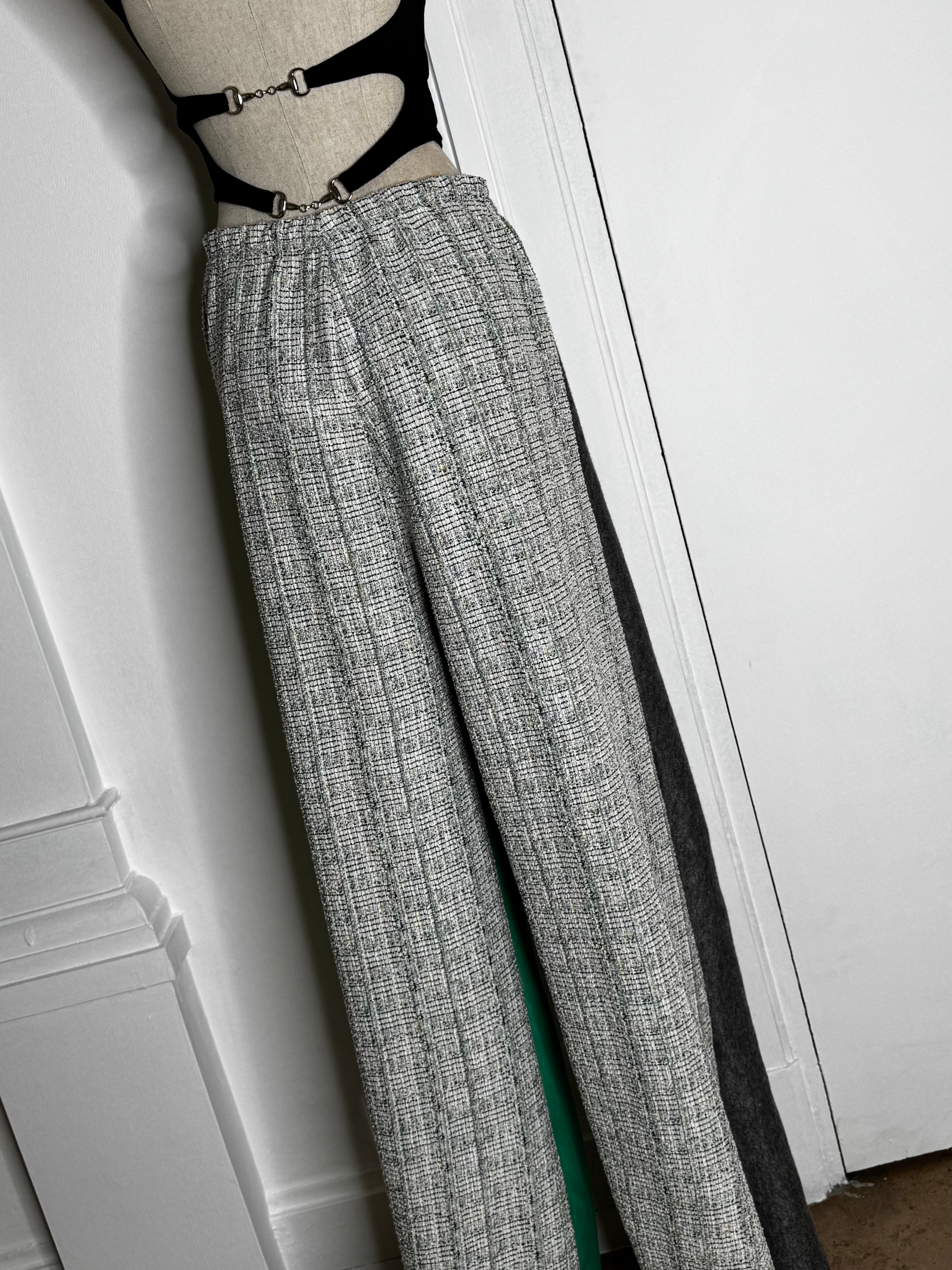 Pantalon Jude Tweed/Vert/Gris