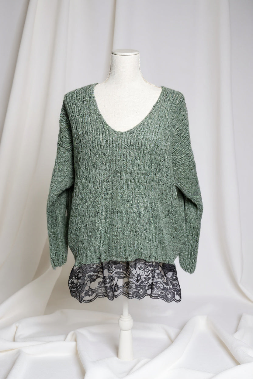 Le Pull kaki Lace