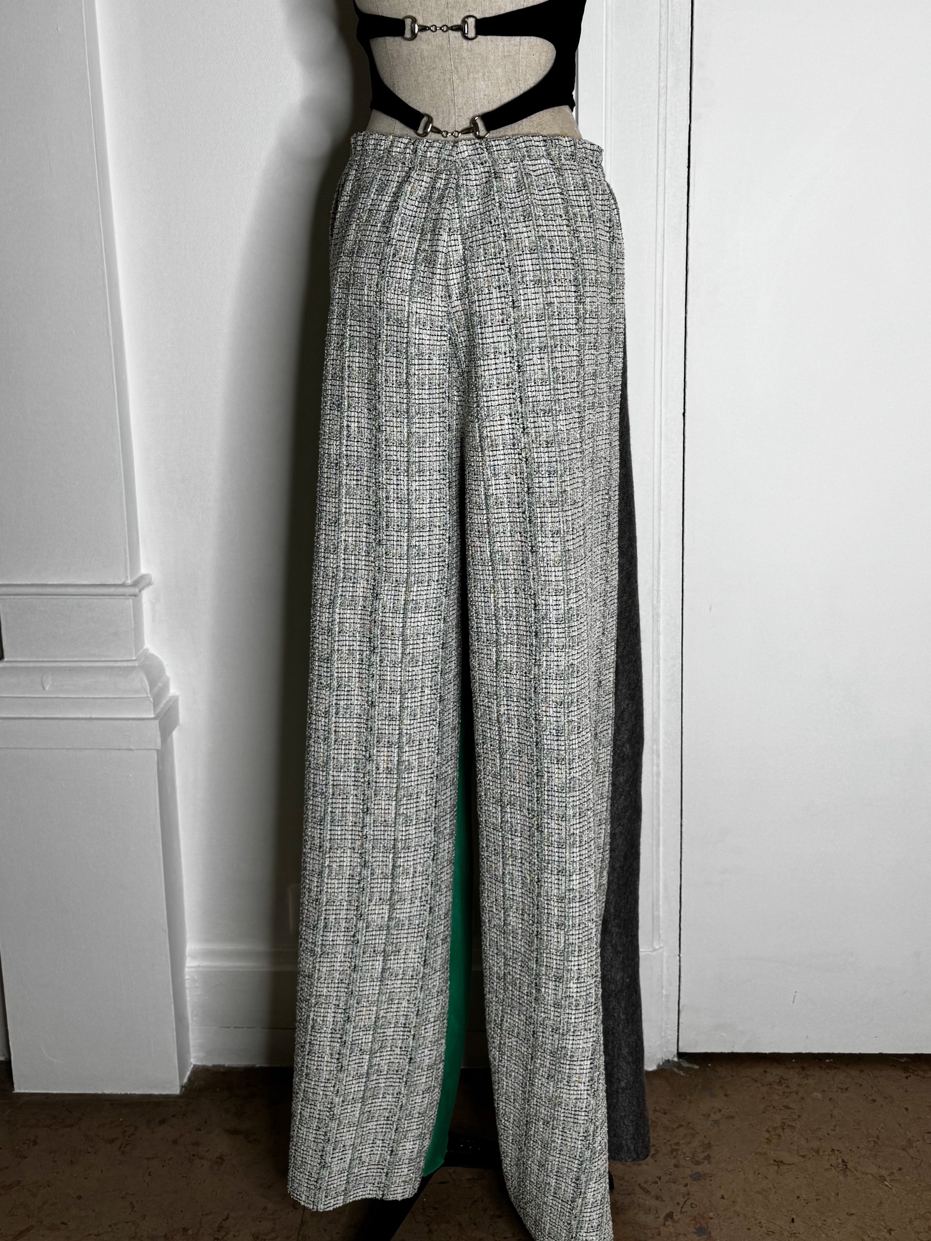 Pantalon Jude Tweed/Vert/Gris