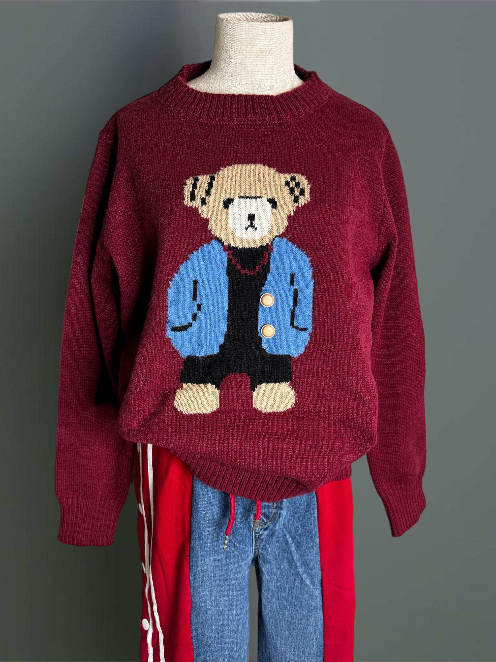 Pull Teddy Bordeaux