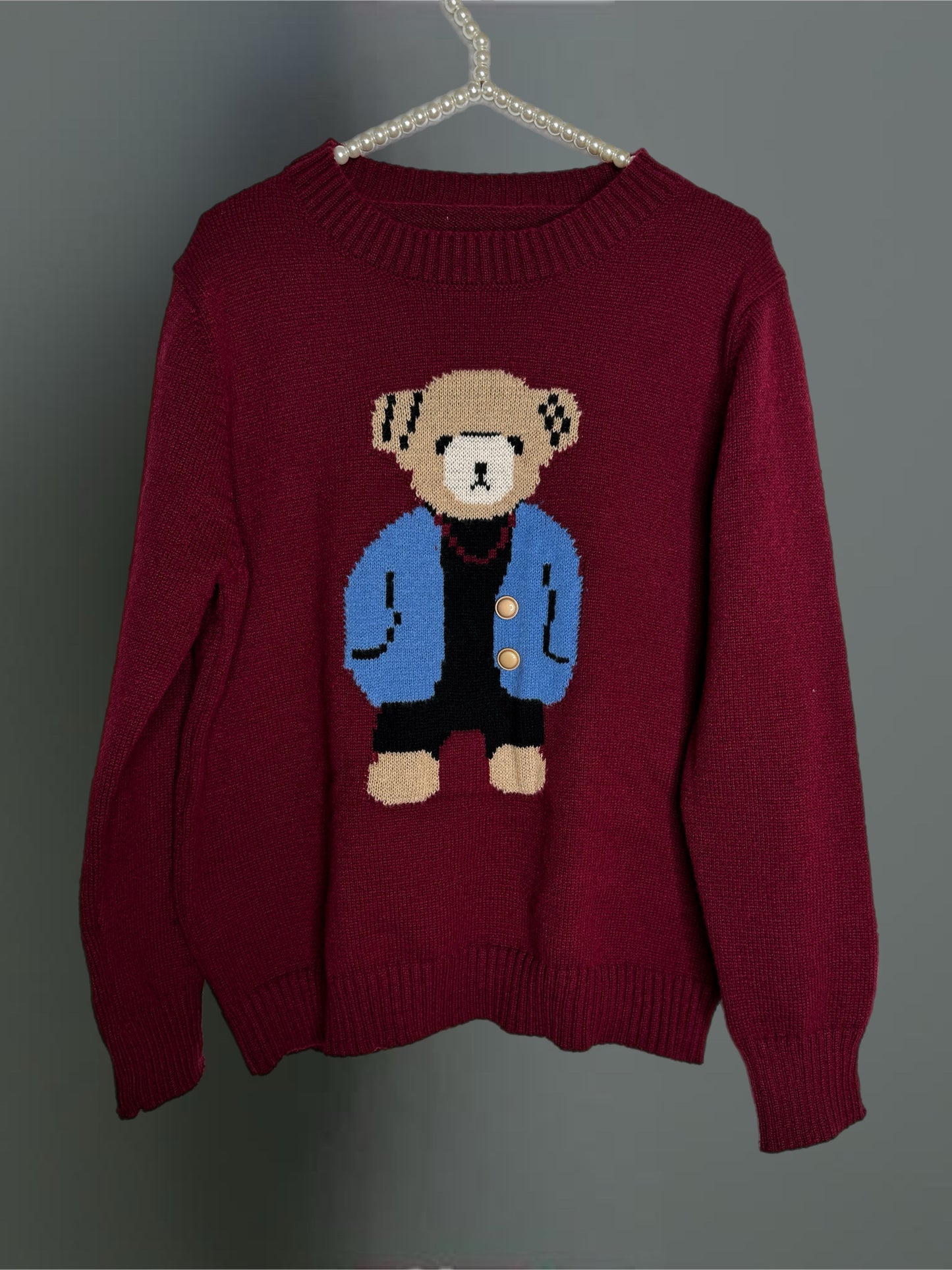 Pull Teddy Bordeaux