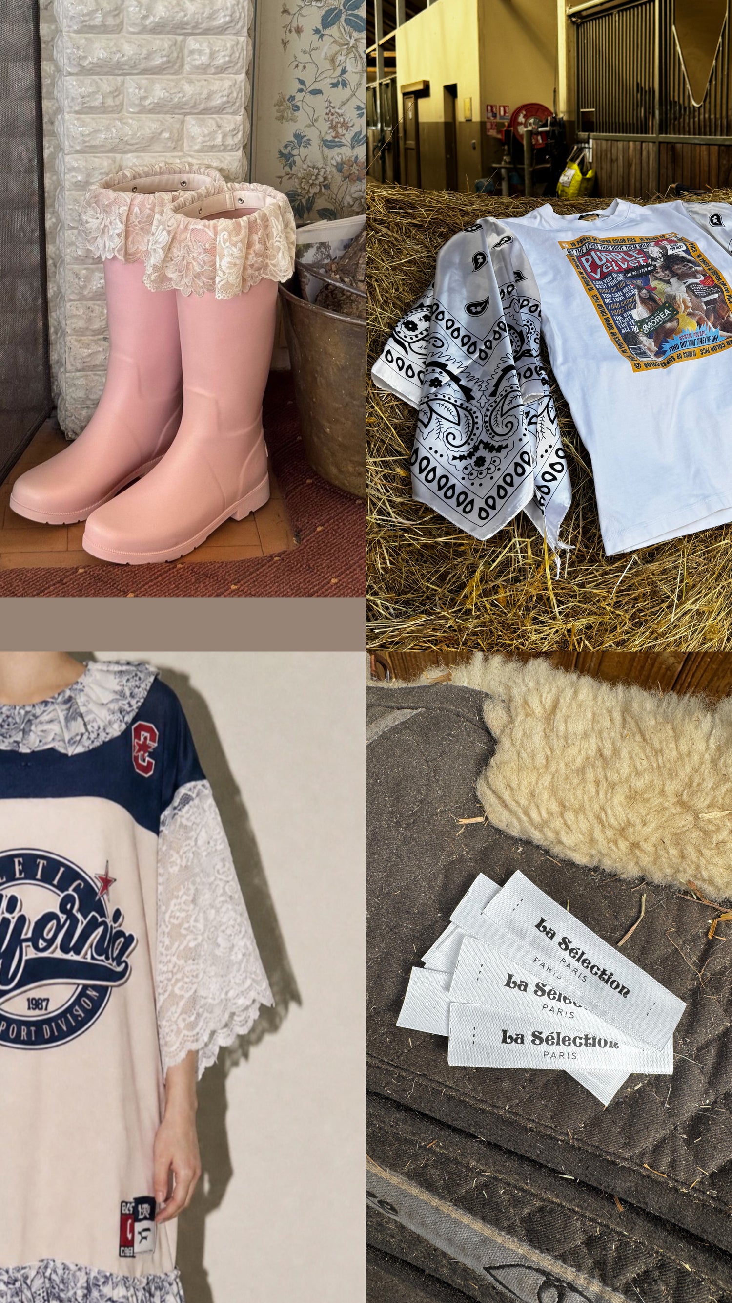 Le "Rework" artisanal : Chaque pièce est ancienne, sélectionnée pour sa patine, puis déconstruite et transformée à la main en France pour devenir une création unique, écoresponsable et pleine d'histoire.Des silhouettes fortes : Les collections mettent à l'honneur les coupes oversize, masculines et structurées (blazers d'hommes réajustés, vestes larges), contrastées par des détails ultra-féminins et poétiques.